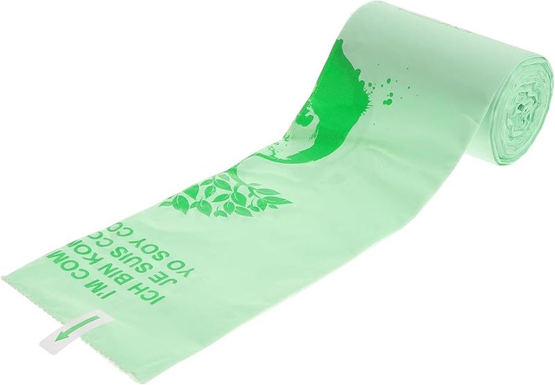 أكياس قمامة قابلة للتحلل من نشا الذرة 6 لتر 50 قطعة صديقة للبيئة لأكياس قمامة المطبخ - Image 1